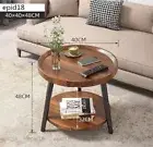 40*48cm Round End Table 2-Tier Side Table Small Coffee Table For Living Room