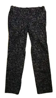 Ann Taylor Gray Blue Leopard Animal Cheetah Print Pants 2