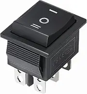 UMCNVV 1pc DIY Rocker Switch Power Switch Boat 3 Position 6Pin Button Latching with Lamp Light KCD4 16A 250VAC/ 20A 125VAC On-Off-on(Self Lock)