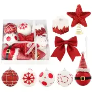 18pcs Christmas Tree Ball Star Christmas Tree Hanging Ornament for Festive Decor