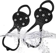 [Generic] Gripper Spikes for Shoes | 5 Tooth Ice Spikes for Shoes, Anti Slip Rubber Grips Spikes Ice Cleats Snow Grips Ice Fishing Gear for Shoes and