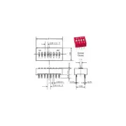 SD1004 4W DIP Switch for Direct PCB Mounting