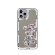 P26 Mirror Bear Smartphone Case Rear Lid-type Tpu Phone Case for Iphone 14 Plus