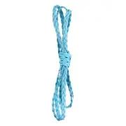 Flat Braided Leather Cord 5mm 1m Sky Blue Craft Strip for Jewelry 3.3ft