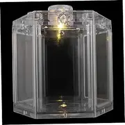 ERINGOGO Box Fish Tank with Warm Light Fish Bowl for Home Decor Office Desk Ornament Creative Reptile Box for Turtles and Goldfish