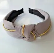 Wide Grey Knot Hairband For Women - Vintage Style Spring Racing Headband