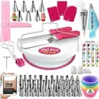 Cake Decorating Tools Kit Rotating Cake Turntable DIY Fondant Baking Tool 200Pcs