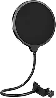 GIONAR Pop Filter for Microphone, Universal 360° Flexible Gooseneck Mic Windscreen, Compatible with Blue Yeti & Studio Mics