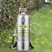Happybuy 3.5 Gallon Stainless Steel Sprayer, 20" Wand & 3FT Reinforced Hose, Hand Pump Sprayer with Pressure Gauge, Safety Valve&Adjustable Nozzle, Garden Weed Sprayer for Lawn, Gardening & Sanitizing