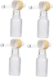 NIYANGLE 4Pcs Travel Glass Dropper Bottles Essential Oil Subpackaging Container Storage for Fragrances Liquids Lightweight Refillable for Go Use