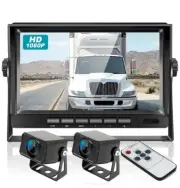 7'' Monitor 1080P DVR Video Recorder Dual Backup Camera System For Truck RV VAN