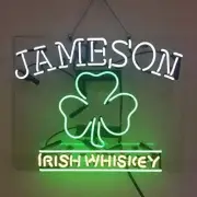 Jameson Irish Whiskey Clover Neon Lamp Sign 20"x16" Acrylic Light Bar Wall Decor
