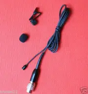 Tie Clip-On Lavalier Microphone for Audio-Technica Wireless System Mini Black