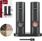 Set Two of Electric Salt and Pepper Grinder with Adjustable Coarseness and White
