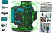 16 Lines Green Laser Level Pro, 4x360° 4D Green Cross Line 4x360° 16line