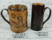 New Handmade Beer Tankard Mug Stein Birch Cypress Lot Of 2