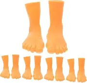 WOONEKY 5 Sets Interactive Vinyl Foot Puppets Mini Left Right Finger Puppets for Family Fun Safe for Parties Creative Play