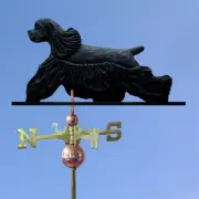 American Cocker Spaniel Hand Carved Hand Painted Basswood Dog Weathervane Black