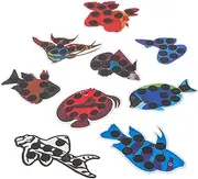 Angoily Aquarium Thermometers 9 Pack Fish Shape Temperature Gauge Compact Digital Fish Tank Measuring Supply