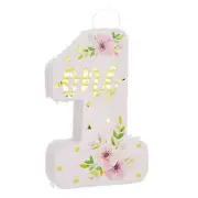 Small Floral Pinata for Girls 1st Birthday Party, Number 1 (11x17x3 in)
