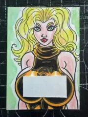Original Signed Robert Smith Naughty Meggan Excaliber Sketch Card