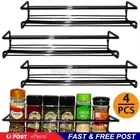 4/8PCS Wall Mount Spice Rack Organisers - Single Tier Spice & Herb Jar Holders