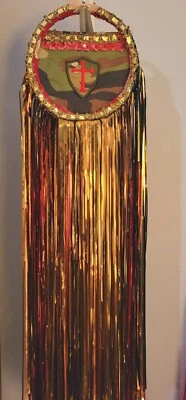 Tabret handcrafted Warfare/Intercession, Cross Emblem Swords, Shield, Camaflage