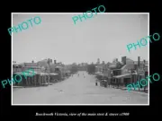 OLD POSTCARD SIZE PHOTO OF BEECHWORTH VICTORIA THE MAIN STREET & STORES c1900