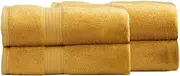 4pc Renee Taylor Stella Bath Sheet/Towel 160cm Soft Bamboo Cotton 650GSM Mustard