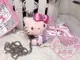 ♥小花花日本精品♥ Hello Kitty 包包掛附長多鍊粉蝴蝶結鑰匙圈心型釦吊飾可拆式鎖圈67846801