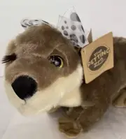River Otter The Petting Zoo Girl Plush Stuffed Animal Eyelashes & Bow With Tags