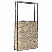 Firewood Rack Black 100x25x200 cm Steel