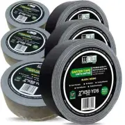Wow Gaffers Tape 2" Black, 50 Yards (6 Pack), Residue-Free, Non-Reflective