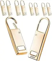 Gold Metal Zipper Pull Replacement Handle Mend Fixer Tab Repair for Shoes Luggage Suitcases Bag Jacket (8 PCS, 2 Sizes)