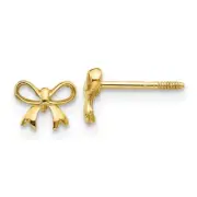 Madi K Kid's Earrings Post 14k Yellow Gold Casted Screw Back Closure