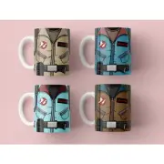 15oz Personalize Retro Cartoon Real GhostBusters Coffee Mug 4pcs/Set