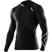 2XU Men's Swimmers Compression Long Sleeve Top - Black - Size XS (X-Small)