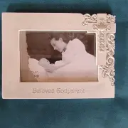 Never Used Beloved Godparent Stone Ornate 4x6 Picture Frame