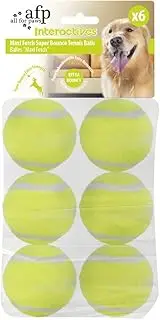 All for Paws Interactive Hyper Fetch Super Bounce Tennis Balls Dog Toy, Pet Safe Toys for Exercise and Training, 2.5 Inch Diameter (6 Pack)