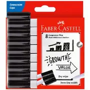 Faber-Castell Connector Pen Whiteboard Markers Black 8 Pack