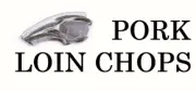 Pork Loin Chop, Label, Commercial, Food, B/W, Meat Takeaway, Asian, Indian