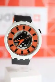 New Limited Swatch Bioceramic Orack Quartz Orange Skeleton Dial Watch SB03M104