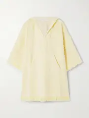 [Zimmermann] Zimmermann - Coco Fringed Cotton-terry Jacquard Hooded Mini Dress - Yellow - 00 00 Yellow