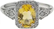 AR253253◈Lily Lee◈ Designer Natural Citrine Diamonds Classic Ring, 925 Sterling Silver-anti-tarnish polish, Handmade Crafts, long lasting gold color, with Nice Jewelry Packaging, Fine Jewelry, Birthday Gifts