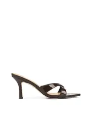 Maple Point Toe Mules - Chocolate Brown Patent Leather