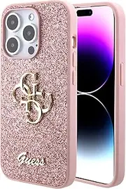 Guess Glitter Edition Case for iPhone 15 Pro, Pink