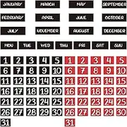 81Pack Magnetic Fridge Calendar - Days of The Week and Months Dates Indicators Red for Office, Whiteboard and Refrigerator