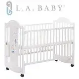 【美國 L.A. Baby】達拉斯嬰兒床/搖擺中床/童床/原木床(白色)