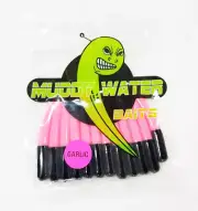 MUDDY WATER 2-1/4" SOLID BODY BAITS W/GARLIC, BLK/PINK MW-011 CRAPPIE POLE BAIT