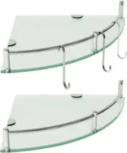 Bathroom Shelf 2 Pack Glass Shelf Shower Organizer Corner Floating Shampoo Home